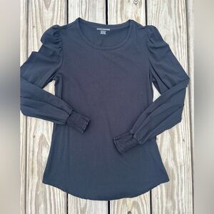 Amazon‎ Essentials Women’s Size XS Long Sleeve Crew Neck Tee Black Puff Sleeve
